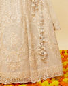 Ivory Cream Rhinestone and Sitara Embroidered Bridal Lehenga image number 4